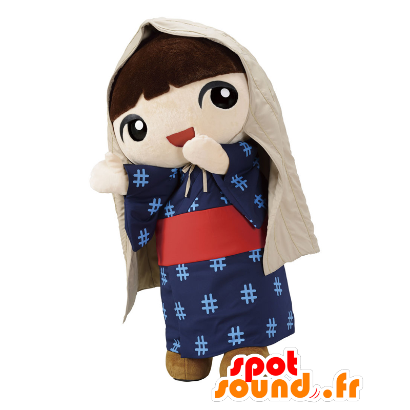 ゆるちゃんのマスコット、民族衣装を着た日本人女性-MASFR27053-日本のゆるキャラのマスコット
