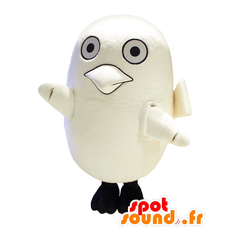Large white bird mascot, round and cute - MASFR27058 - Yuru-Chara Japanese mascots