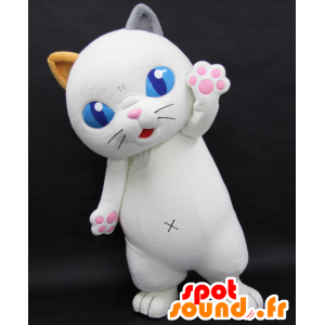 Mascot Tama Yoshiko, weiße Katze mit blauen Augen - MASFR27061 - Yuru-Chara japanischen Maskottchen