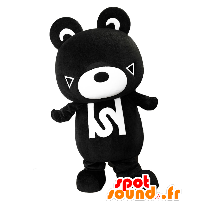 Black Nou mascotte, teddy zwart en wit - MASFR27063 - Yuru-Chara Japanse Mascottes