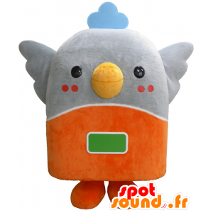 Mascotte d'Odakyu Duck, oiseau gris et orange géant - MASFR27065 - Mascottes Yuru-Chara Japonaises