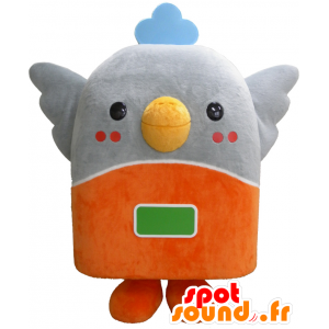 Odakyu Duck maskot, jättegrå och orange fågel - Spotsound maskot