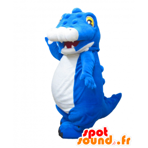 Mascotte de Wanitan, dinosaure bleu et blanc, dinosaure géant - MASFR27067 - Mascottes Yuru-Chara Japonaises
