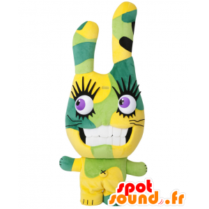 Mascotte de Usadar, lapin géant vert et jaune, très fun - MASFR27068 - Mascottes Yuru-Chara Japonaises