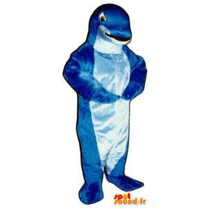 Blå delfin maskot. Dolphin kostume - Spotsound maskot kostume