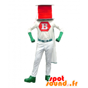Mascot Bobinman held met een rode spoel op de kop - MASFR27071 - Yuru-Chara Japanse Mascottes