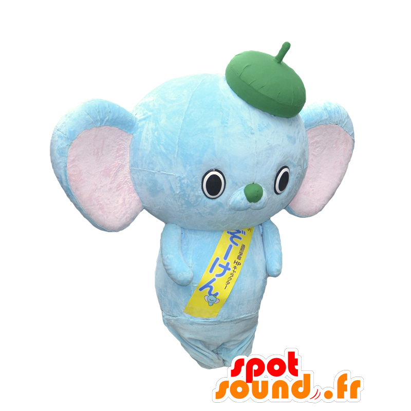 Ken-Zo mascotte, koala blu e rosa, con le grandi orecchie - MASFR27074 - Yuru-Chara mascotte giapponese