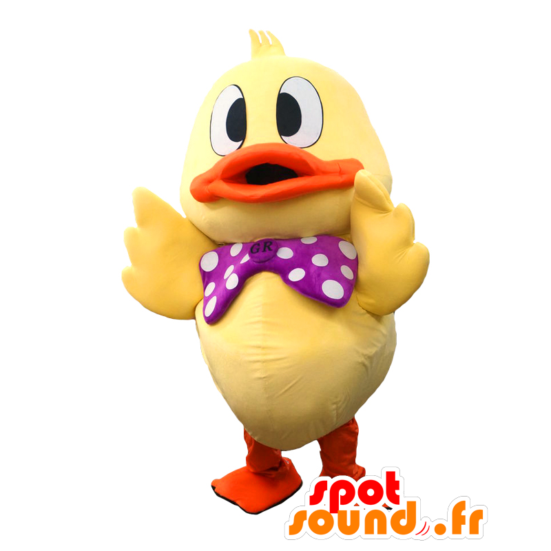 Mascot Kenichi-kun, žlutá kachna a oranžová, obří - MASFR27075 - Yuru-Chara japonské Maskoti