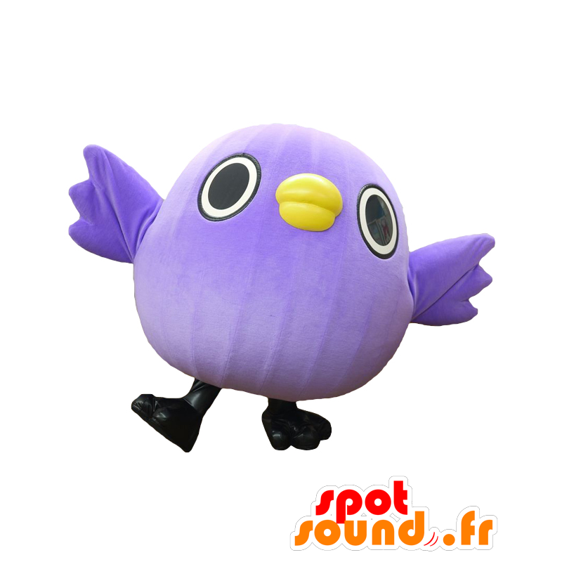 Mentori mascot, big purple bird, chubby and cute - MASFR27080 - Yuru-Chara Japanese mascots