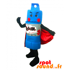 Mascotte de Rescue, bonhomme bleu avec une cape rouge - MASFR27081 - Mascottes Yuru-Chara Japonaises