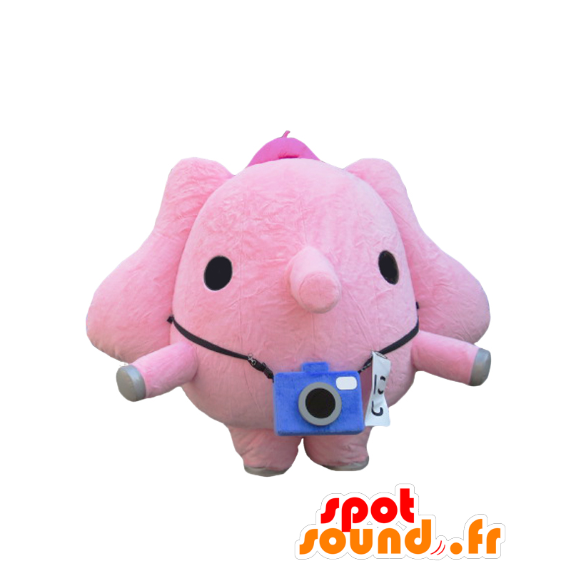 Mascotte de Nishizou, gros éléphant rose, très rigolo - MASFR27082 - Mascottes Yuru-Chara Japonaises