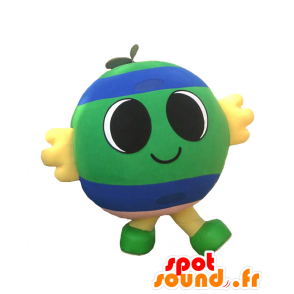 Mascotte d'Ekomasan, bonhomme rond, bleu et vert - MASFR27083 - Mascottes Yuru-Chara Japonaises