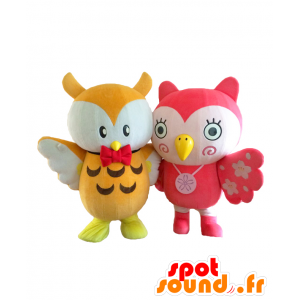 Mascotter af Toshima Nanamaru og Yoshino, 2 farverige ugler -