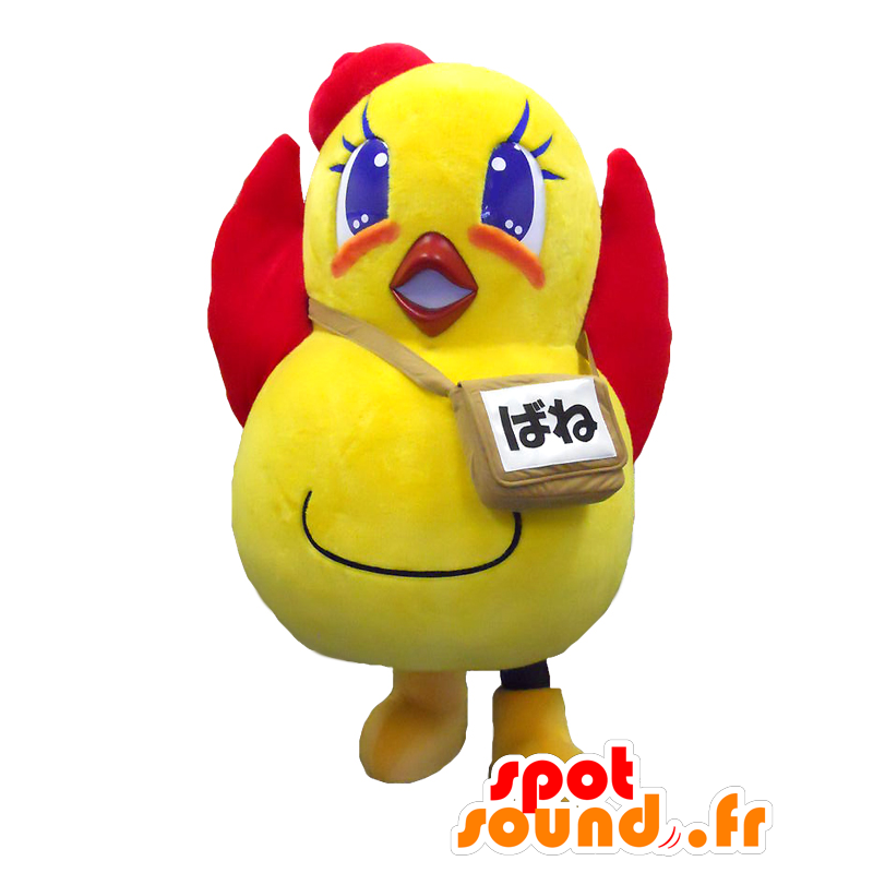 Primavera-chan mascote, grandes galinha gigante amarelo e vermelho - MASFR27087 - Yuru-Chara Mascotes japoneses