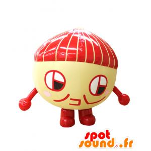 Hazelnut kun mascot, giant red and yellow hazelnut - MASFR27089 - Yuru-Chara Japanese mascots