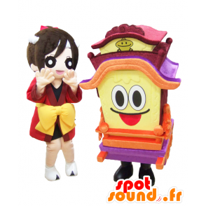 Mascotes Hanshin e Matsuri-chan, uma menina e uma cadeira - MASFR27094 - Yuru-Chara Mascotes japoneses