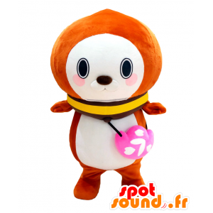 Nagadon mascot, teddy brown and white mustache - MASFR27095 - Yuru-Chara Japanese mascots