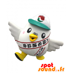 Takutchi maskot, stor vit och gul fågel - Spotsound maskot