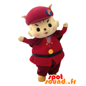 Purirukun mascotte, gatto detective vestito di rosso - MASFR27098 - Yuru-Chara mascotte giapponese