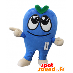 Mascotte d'Asumon, bonhomme bleu et vert avec de grands yeux - MASFR27100 - Mascottes Yuru-Chara Japonaises