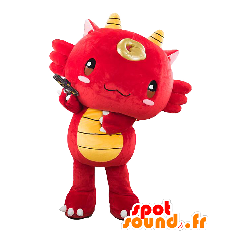 Gomurin mascot, red and yellow dragon, very cute and successful - MASFR27102 - Yuru-Chara Japanese mascots