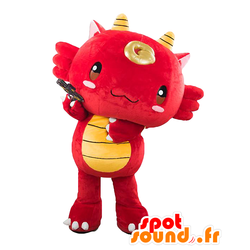 Mascot Gomurin, rode en gele draak, zeer leuk en succesvol - MASFR27102 - Yuru-Chara Japanse Mascottes