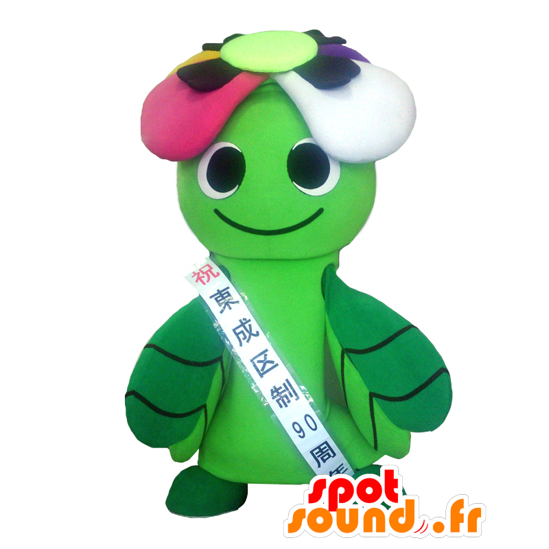 Mascot Frenzy, groene planten met gekleurde bloemblaadjes - MASFR27105 - Yuru-Chara Japanse Mascottes