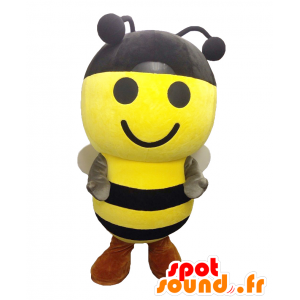 Bee-kun maskot, gul och svart bi, rund och söt - Spotsound