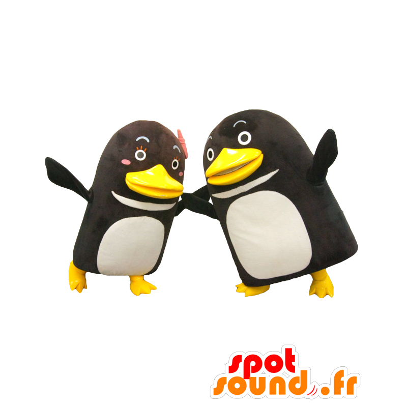 Mascottes pen-kun en Penco, 2 zwarte en witte pinguins - MASFR27109 - Yuru-Chara Japanse Mascottes