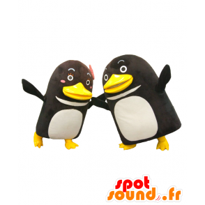 Mascots pen-Kun und Penco, 2 Schwarz-Weiß-Pinguine - MASFR27109 - Yuru-Chara japanischen Maskottchen