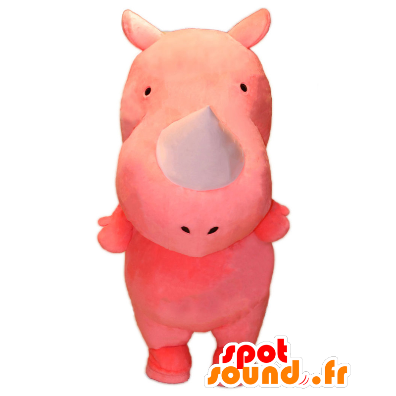 Mascotte rosa gigante de rinoceronte y un gran éxito - MASFR27114 - Yuru-Chara mascotas japonesas