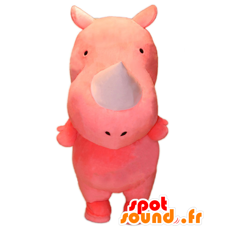 Mascotte de rhinocéros rose géant et très réussi - MASFR27114 - Mascottes Yuru-Chara Japonaises