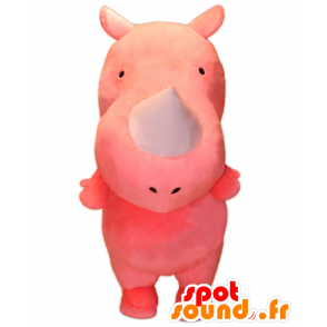 Mascotte rosa gigante de rinoceronte y un gran éxito - MASFR27114 - Yuru-Chara mascotas japonesas