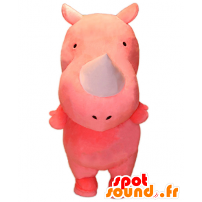 Mascotte de rhinocéros rose géant et très réussi - MASFR27114 - Mascottes Yuru-Chara Japonaises