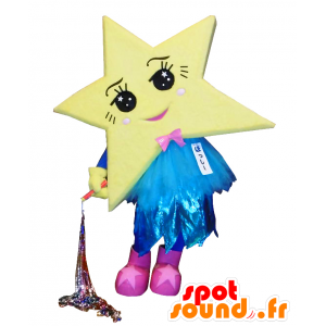 Hosshi mascot, a giant yellow star dressed in blue - MASFR27117 - Yuru-Chara Japanese mascots