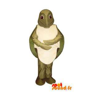 Grønn og hvit skilpadde maskot - MASFR007004 - Turtle Maskoter