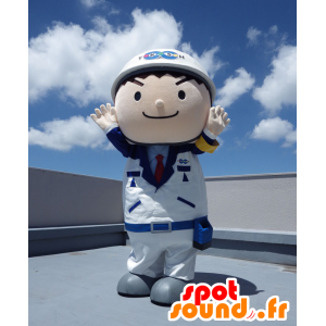 Mascot Advokat-kun, sikkerhetsansvarlig i en hvit uniform - MASFR27122 - Yuru-Chara japanske Mascots