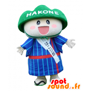 Mascot Hakojiro smilende hvit mann med grønn hjelm - MASFR27124 - Yuru-Chara japanske Mascots