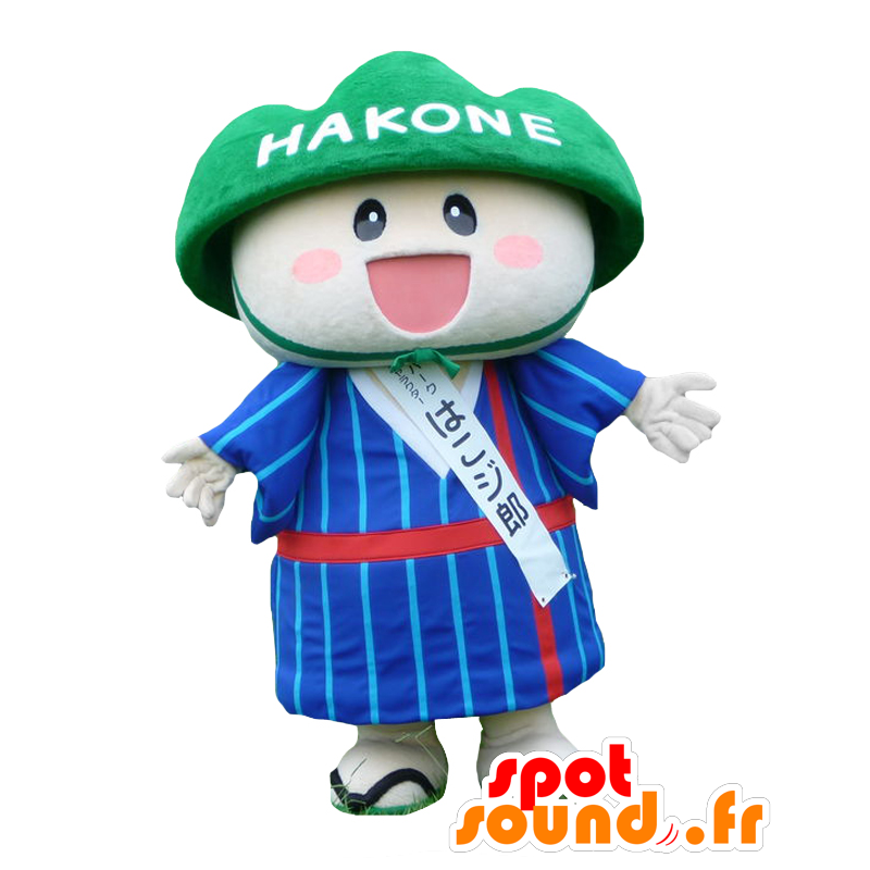 Mascot Hakojiro sorrindo homem branco com capacete verde - MASFR27124 - Yuru-Chara Mascotes japoneses