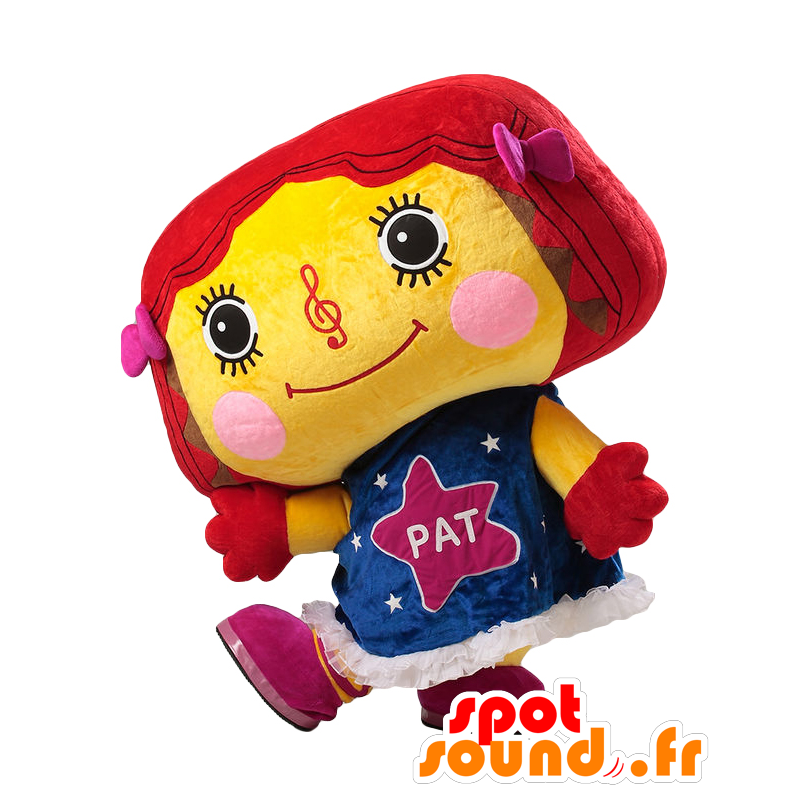 Pat-chan mascot, colorful girl, yellow, red and blue - MASFR27127 - Yuru-Chara Japanese mascots