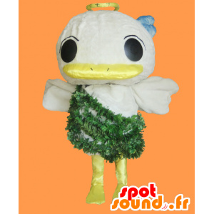 Mascotte de M. Camocim, gros oiseau blanc et jaune - MASFR27130 - Mascottes Yuru-Chara Japonaises