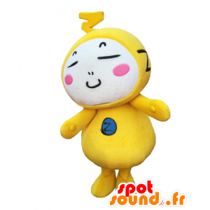 Mascot Ozutcho hvit mann med en gul kombinasjon - MASFR27131 - Yuru-Chara japanske Mascots
