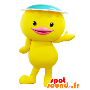 Mel mascot, yellow and pink chick with a blue flower - MASFR27134 - Yuru-Chara Japanese mascots