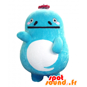 Enesan mascot, big blue and white snowman - MASFR27140 - Yuru-Chara Japanese mascots