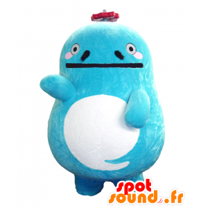 Mascotte d'Enesan, gros bonhomme bleu et blanc - MASFR27140 - Mascottes Yuru-Chara Japonaises