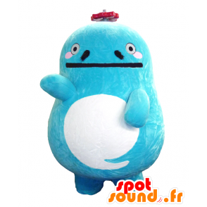 Mascotte d'Enesan, gros bonhomme bleu et blanc - MASFR27140 - Mascottes Yuru-Chara Japonaises