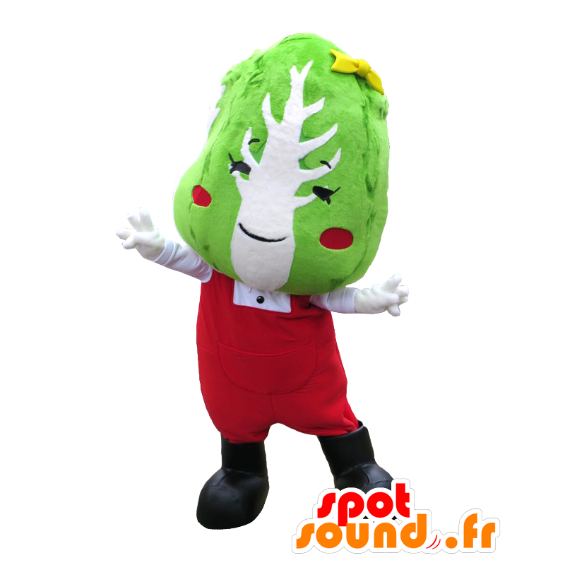 Foil-chan mascot, green and white Chinese cabbage dressed in red - MASFR27141 - Yuru-Chara Japanese mascots