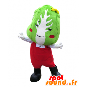 Foil-chan mascotte, groen en wit Chinese kool gekleed in het rood - MASFR27141 - Yuru-Chara Japanse Mascottes