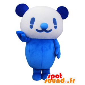 青と白のパンダのマスコット、柔らかくてかわいい-MASFR27144-日本のゆるキャラのマスコット
