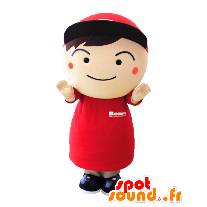 Mascotte de Benri-kun, petit garçon habillé en rouge - MASFR27147 - Mascottes Yuru-Chara Japonaises